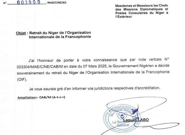 Culture-Diplomatie : Le Niger annonce son retrait de l’Organisation Internationale de la Francophonie